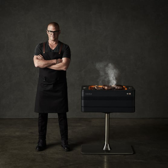 Everdure by Heston Blumenthal Fusion Electric Ignition Charcoal Braai With Pedestal